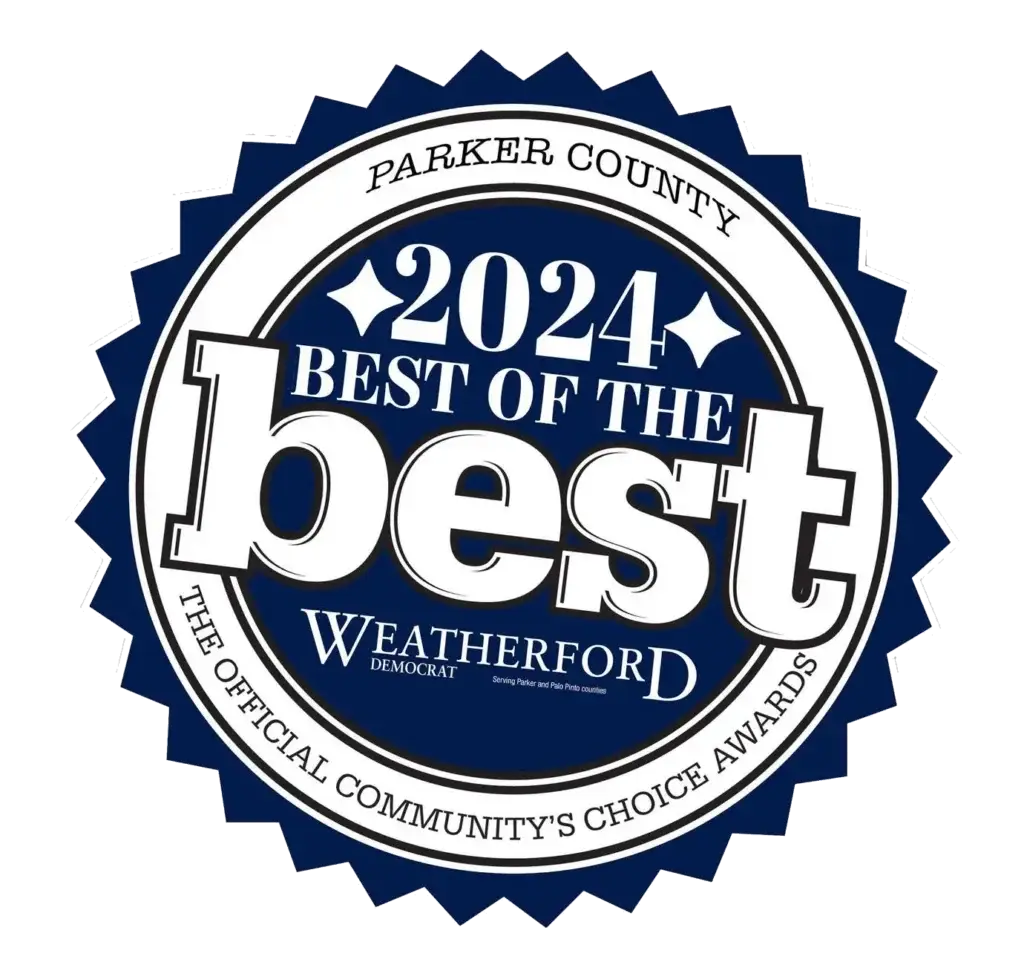 Awarded the prestigious "Best of the Best 2024" seal by Weatherford Democrat, Parker County shines in the Community's Choice Awards. A true testament to excellence, crafted with precision like an Elementor footer design.